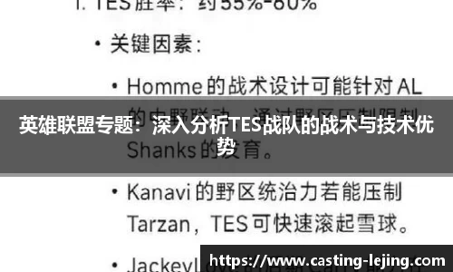英雄联盟专题：深入分析TES战队的战术与技术优势